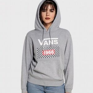 Vans Off The‎ Wall 1966 Women's Gray Hoodie Sweatshirt  S Long Sleeve Graphic